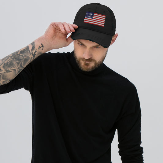 Rugged American Flag Hat